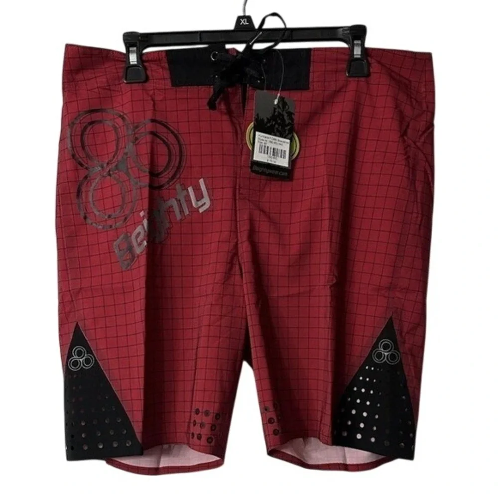 NWT 8eighty Hurricane Mens P-D880 Red‎ Board Shorts Swimming Trunks Size 33